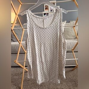 Old Navy Luxe Tank- White with Black Dots